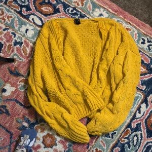 Yellow crop cardigan boho